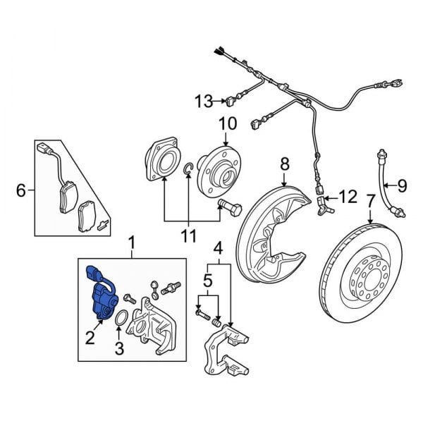 Audi OE 4F0998281B Rear Parking Brake Actuator