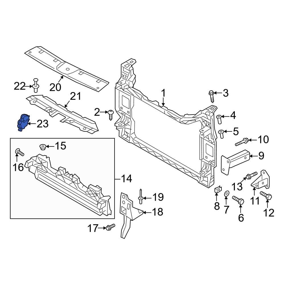 Audi OE 95B965501AA Front Upper Radiator Support Air Deflector Actuator