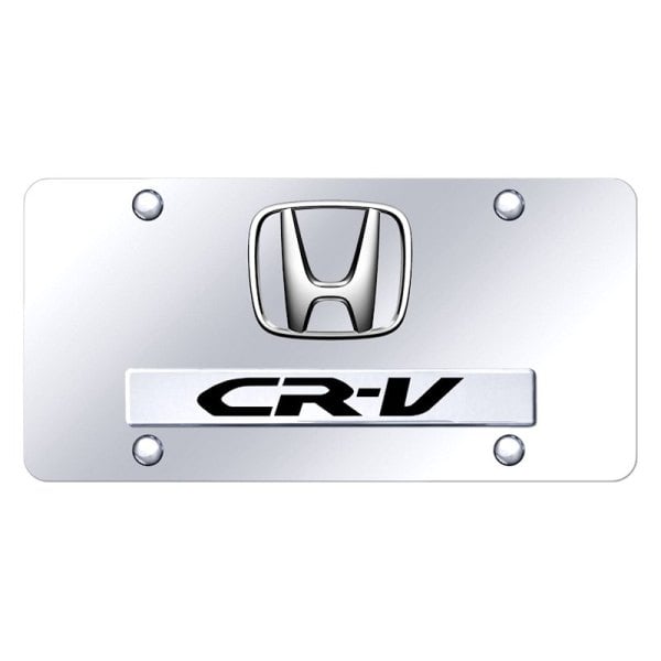 Autogold D CRV P CC Chrome License Plate With 3D Chrome CR V Logo