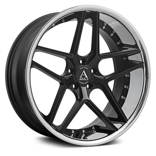 Azad Az Wheels Gloss Black With Chrome Ss Lip Rims