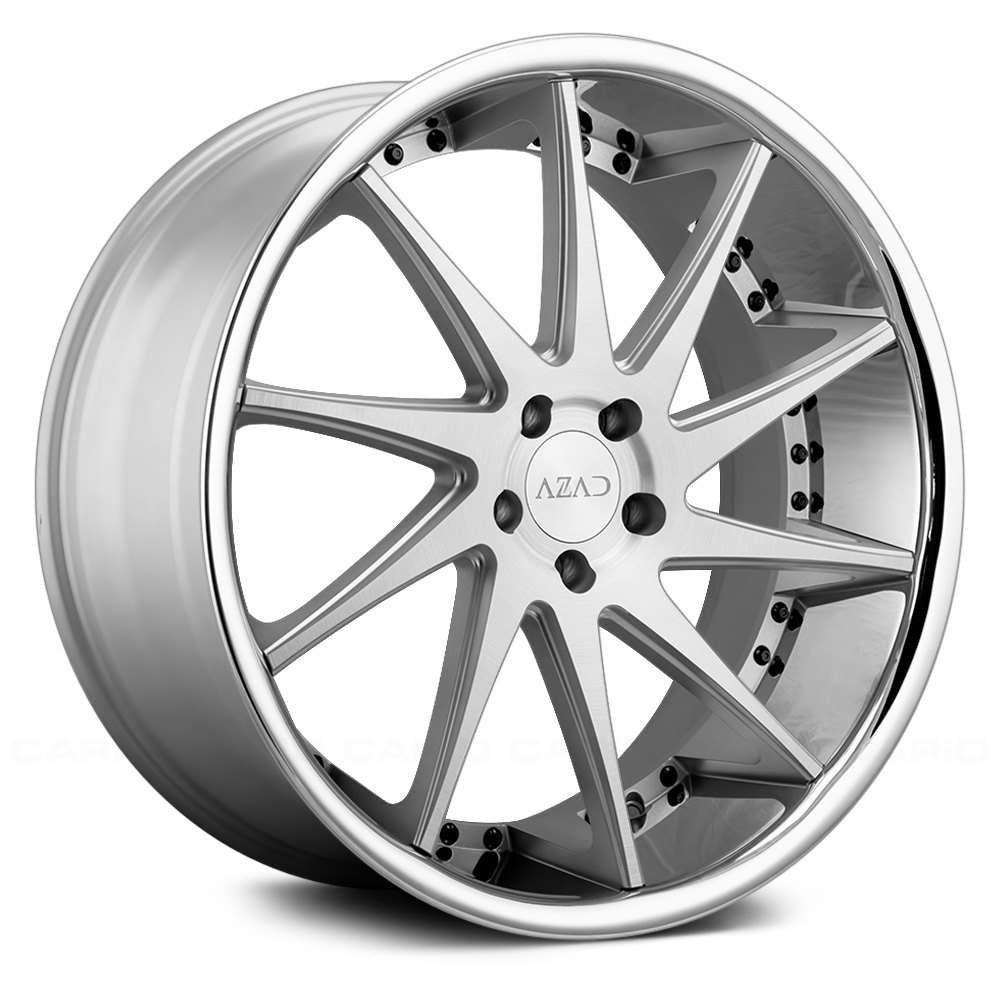 AZAD AZ23 Wheels Brushed Silver With Chrome SS Lip Rims