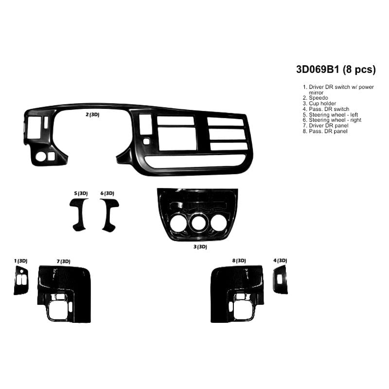 B I D B Sde D Molded Blackwood Large Dash Kit Pcs