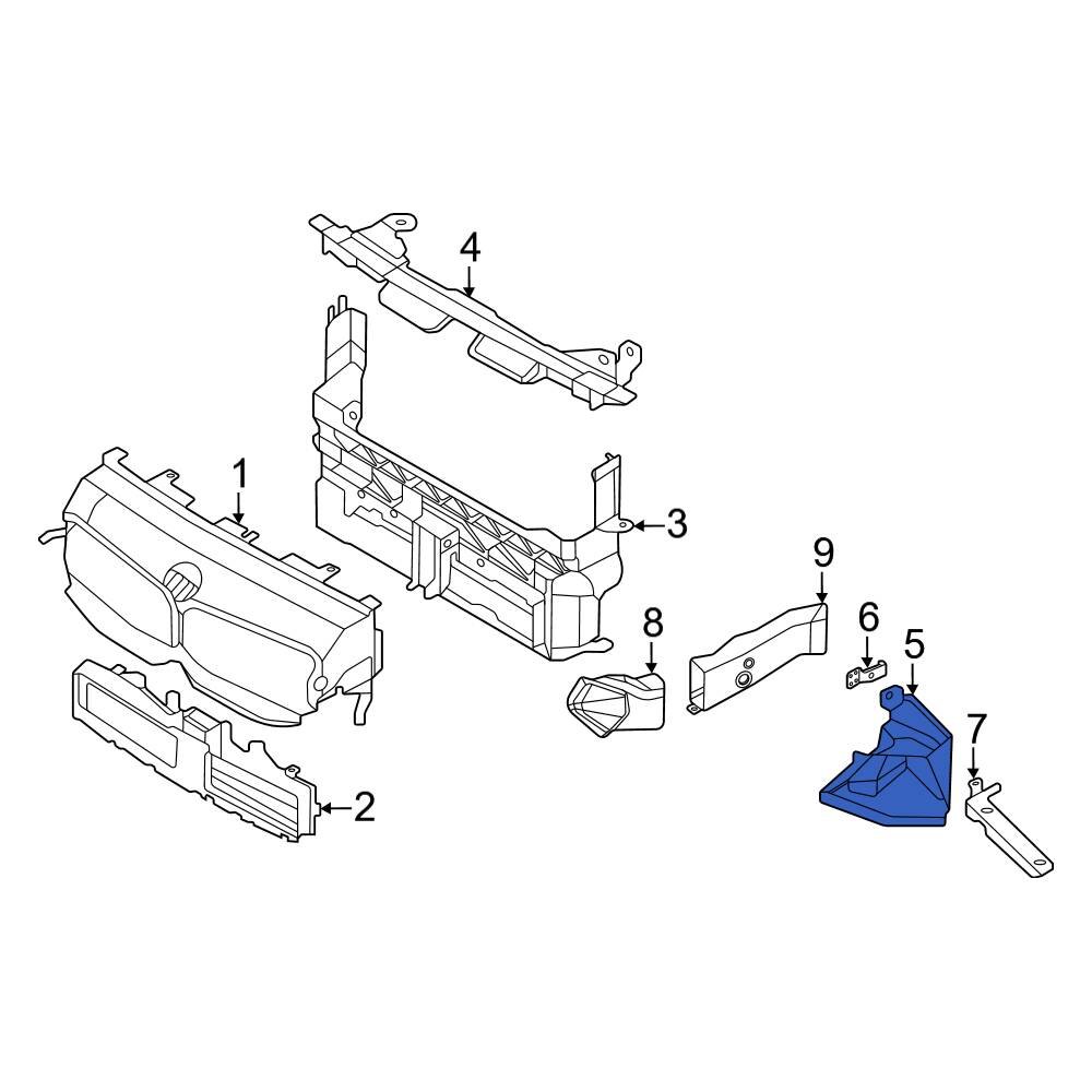 BMW OE 51135A23EB4 Front Center Radiator Support Air Duct