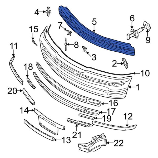 Bmw Oe Front Bumper Cover Reinforcement Beam