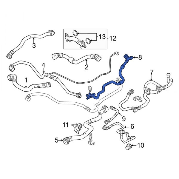 BMW OE 17125A2EC97 Engine Coolant Overflow Hose