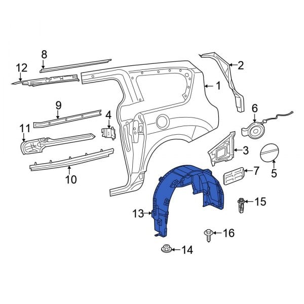 Chrysler Oe Ab Rear Right Quarter Panel Splash Shield