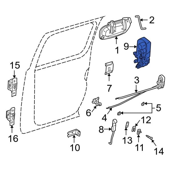 Dodge OE 55256835AL Front Left Door Latch Assembly