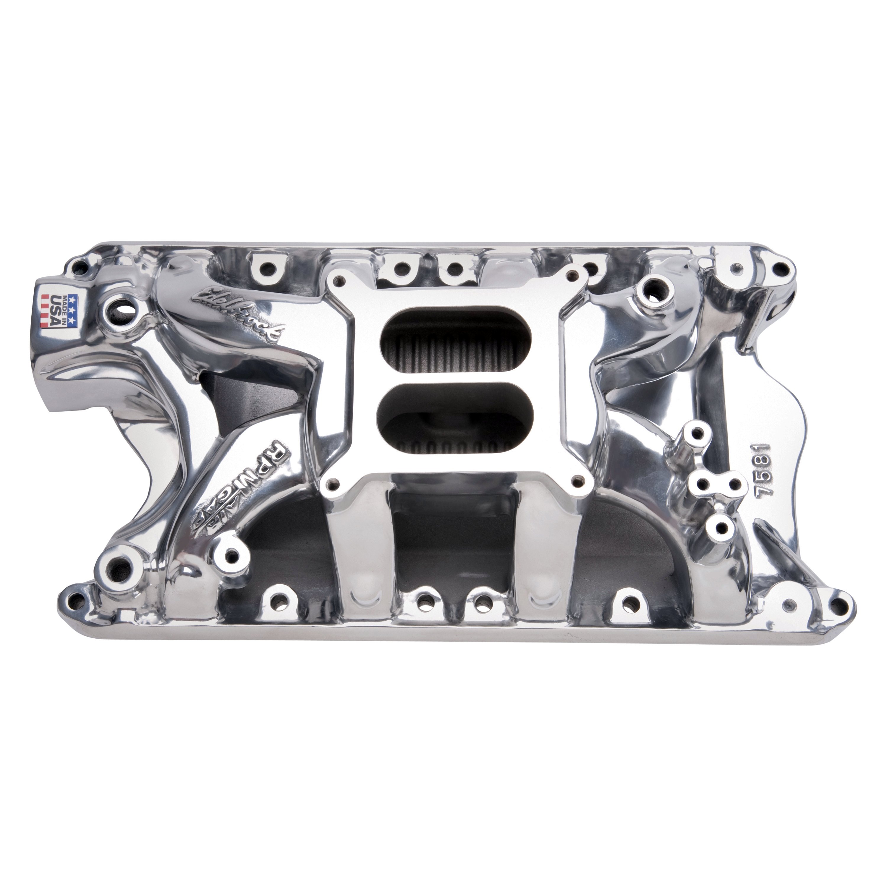 Edelbrock 75811 RPM Air Gap Polished Dual Plane Intake Manifold