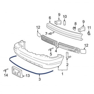 Ford Crown Victoria Replacement Bumper Moldings Trim CARiD