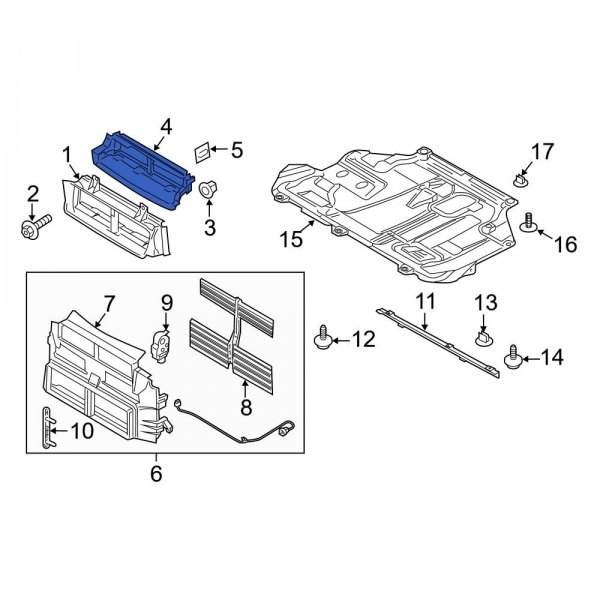 Ford OE CM5Z8312A Front Upper Radiator Support Air Deflector