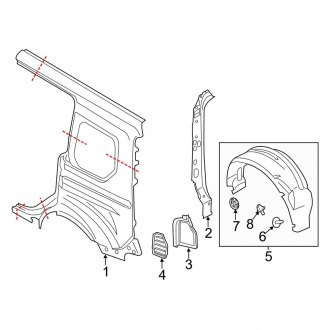 2021 Ford Transit Connect OEM Fenders Front Rear Inner CARiD