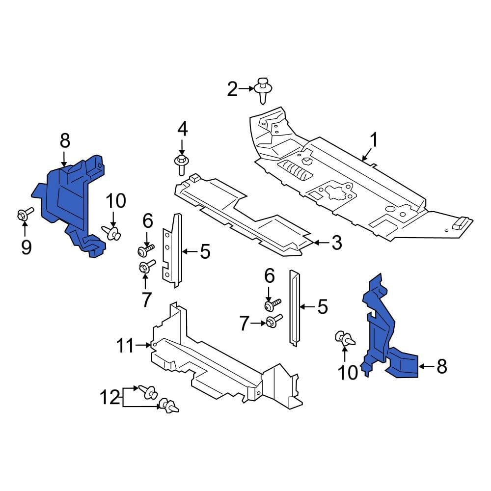 Ford OE KB3Z8311A Front Left Outer Radiator Support Baffle