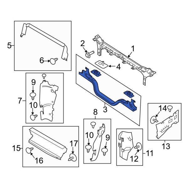 Ford OE BC3Z16138A Front Lower Radiator Support Tie Bar