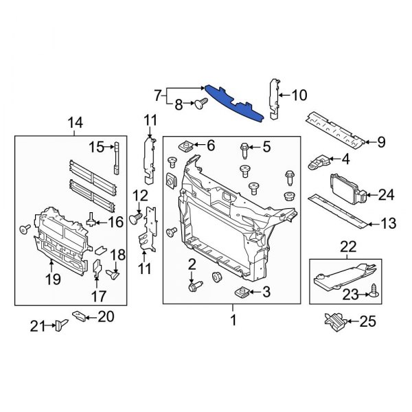 Ford Oe Fb Z B Front Upper Radiator Support Air Deflector