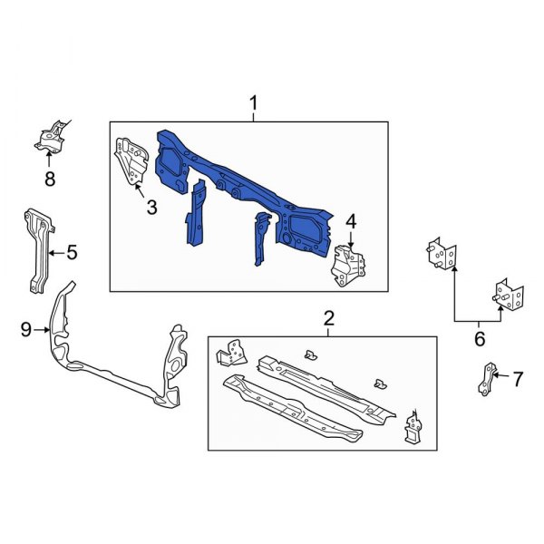 Ford Oe L Z Ba Front Upper Radiator Support Tie Bar