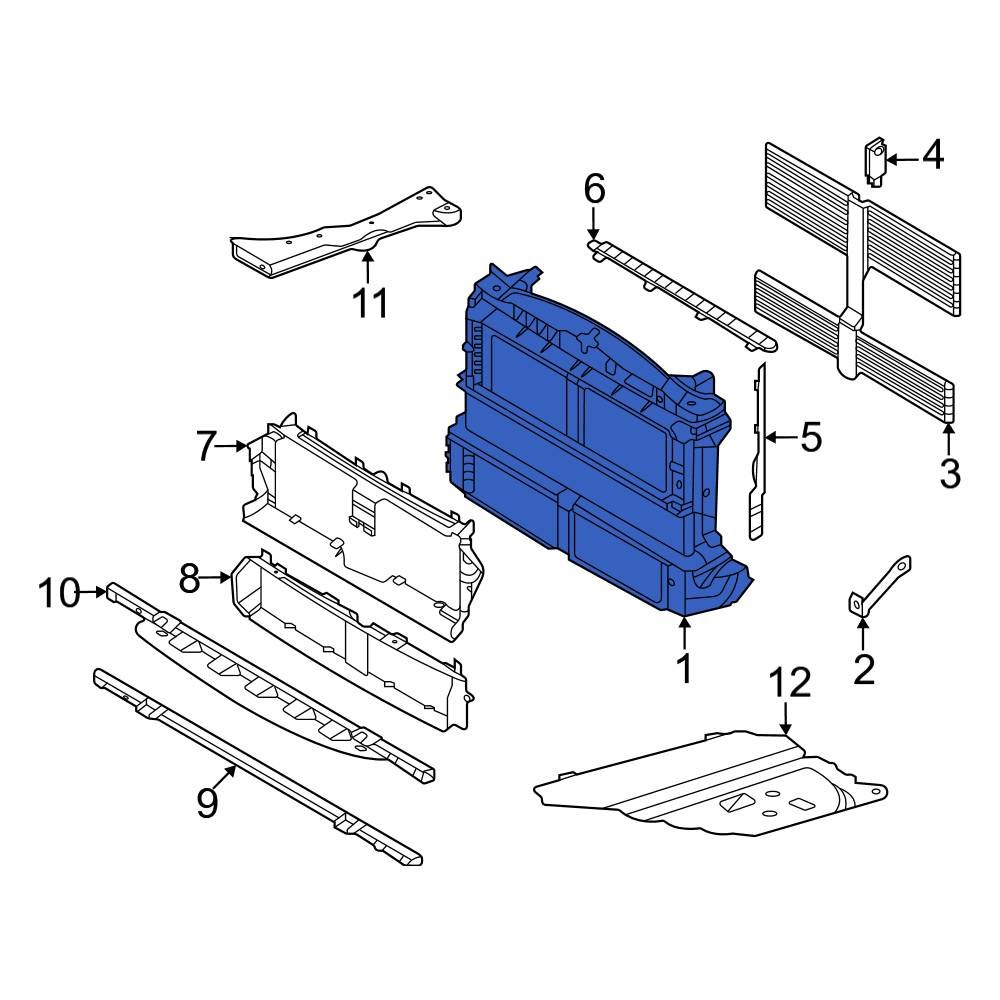 Ford OE NZ6Z8B455A Front Radiator Support Panel