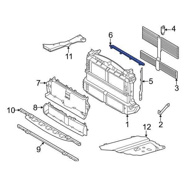 Ford OE LX6Z9F721B Front Upper Radiator Support Air Deflector