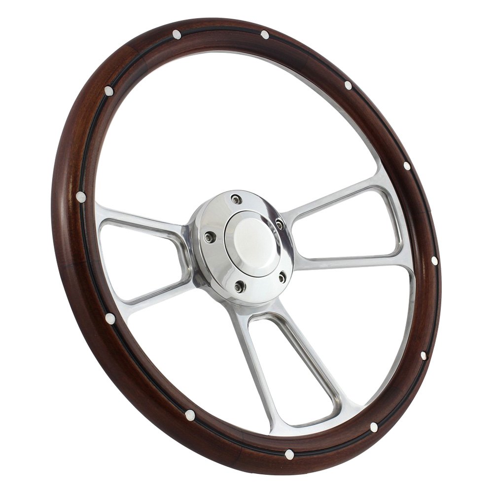 Forever Sharp Spoke Muscle Wood Steering Wheel With Half Wrap