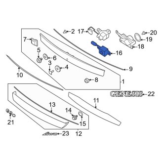 Genesis G90 Trunk Tailgate Lock Motors Switches Relays CARID