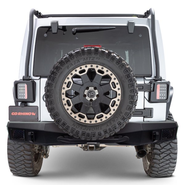 Go Rhino T Rockline Full Width Black Rear Hd Bumper