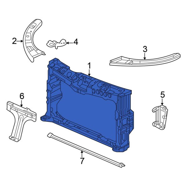 Honda OE 71411T22A01 Front Radiator Support Panel