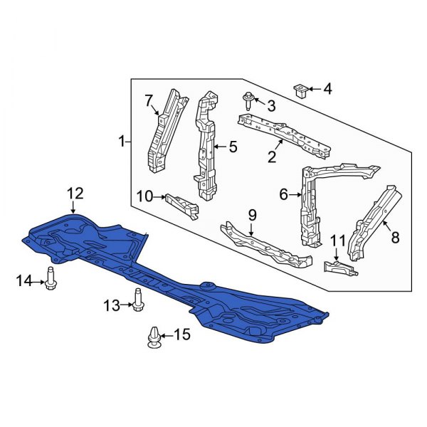 Honda Oe Tz A Front Lower Radiator Support Splash Shield