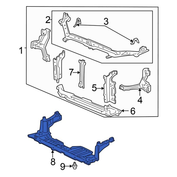 Honda OE 74111S5AJ90 Front Radiator Support Splash Shield