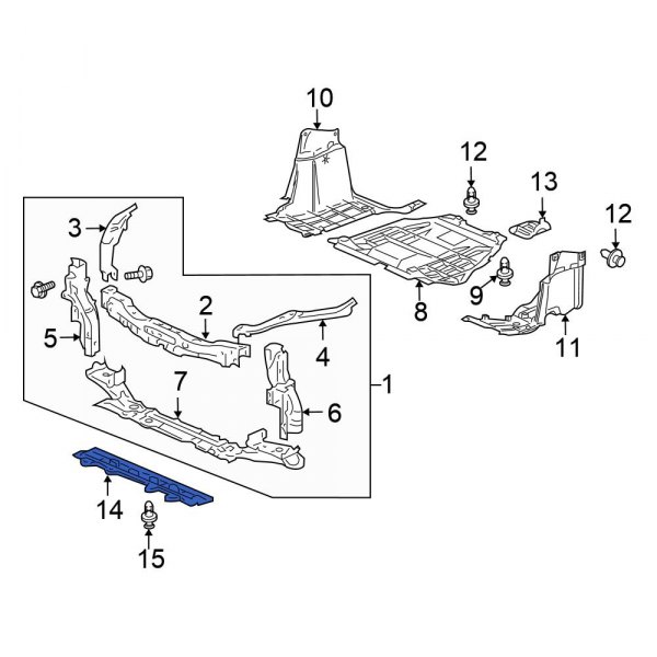 Honda OE 74112TM8A00 Front Radiator Support Splash Shield