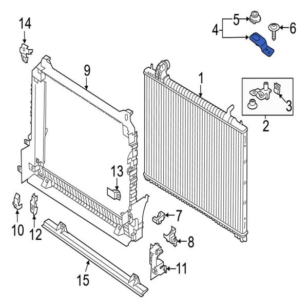 Jaguar Oe T A Left Upper Radiator Mount Bracket