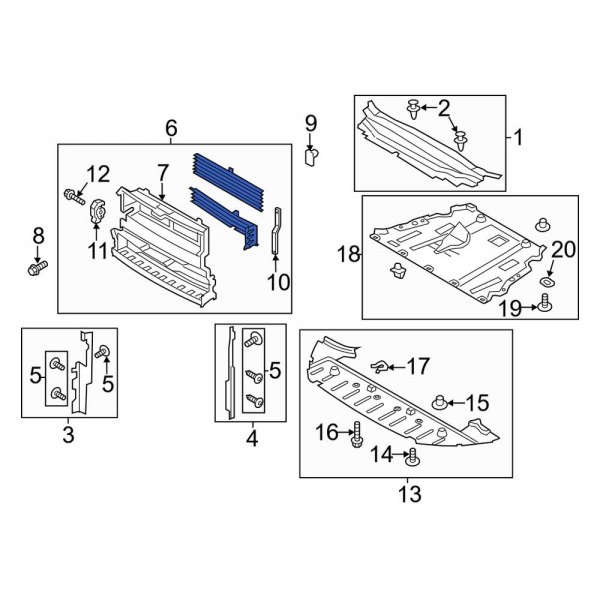 Lincoln OE FP5Z8475A Front Radiator Shutter Assembly