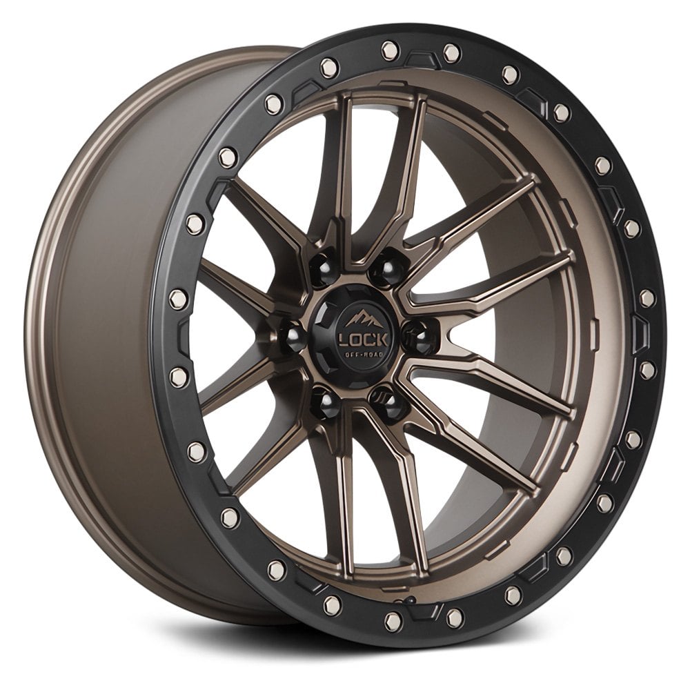 Lock Off Road Krawler Wheels Matte Bronze With Black Ring Rims