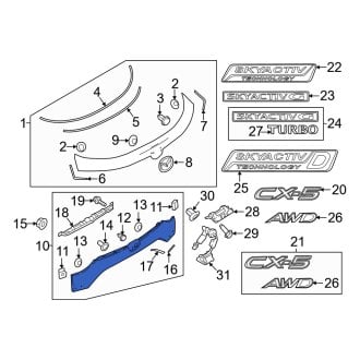 Mazda CX 5 Trunk Tailgate Moldings CARID