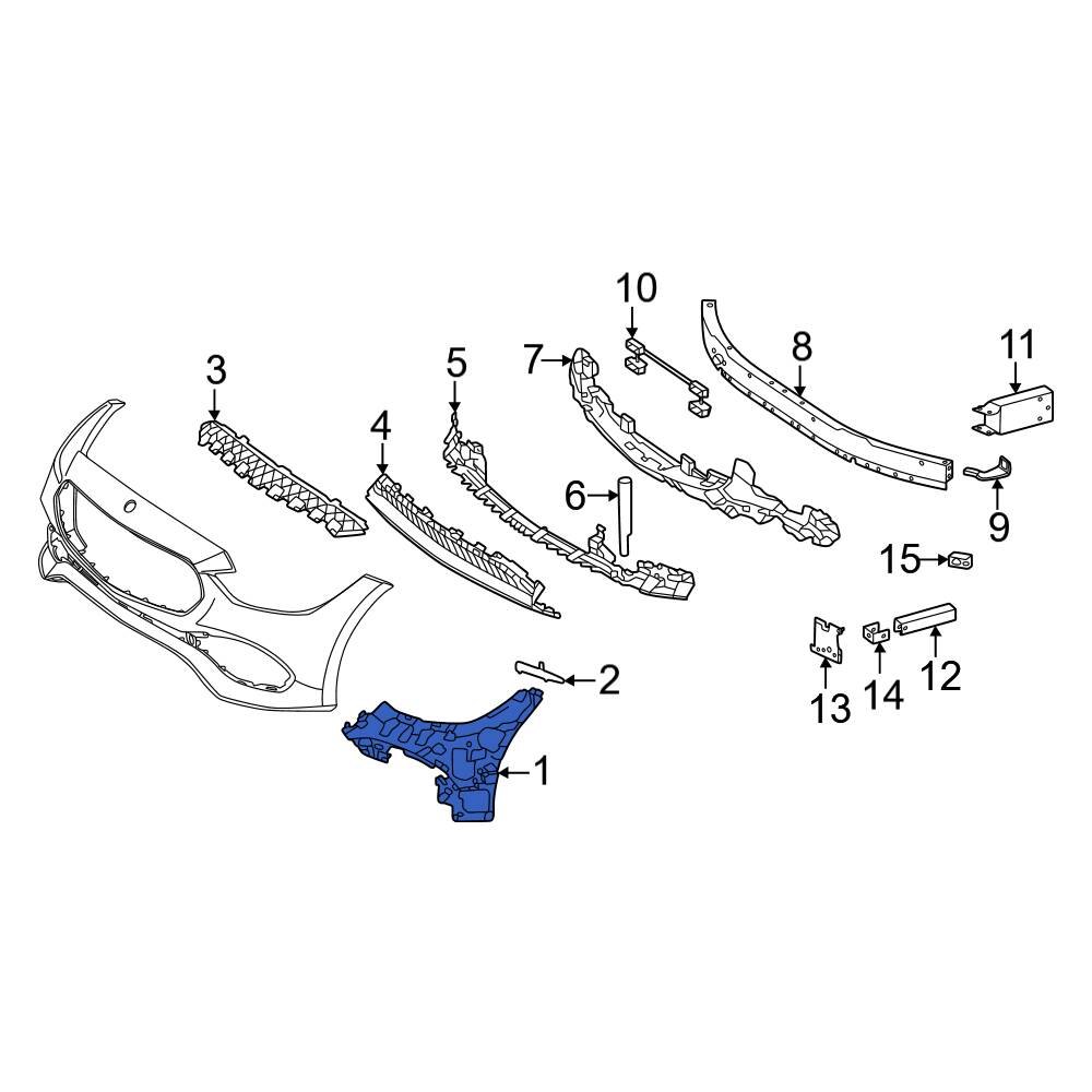 Mercedes Benz Oe Front Left Bumper Cover Support Rail