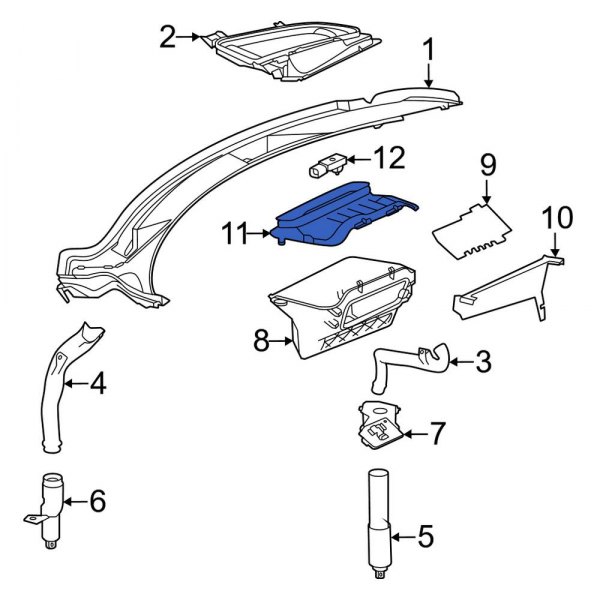 Mercedes Benz OE 1908312900 Front Cabin Air Intake Duct