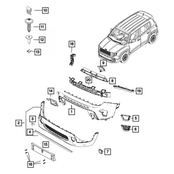 Jeep Oe Vz Lxhaa Front Lower Bumper Cover