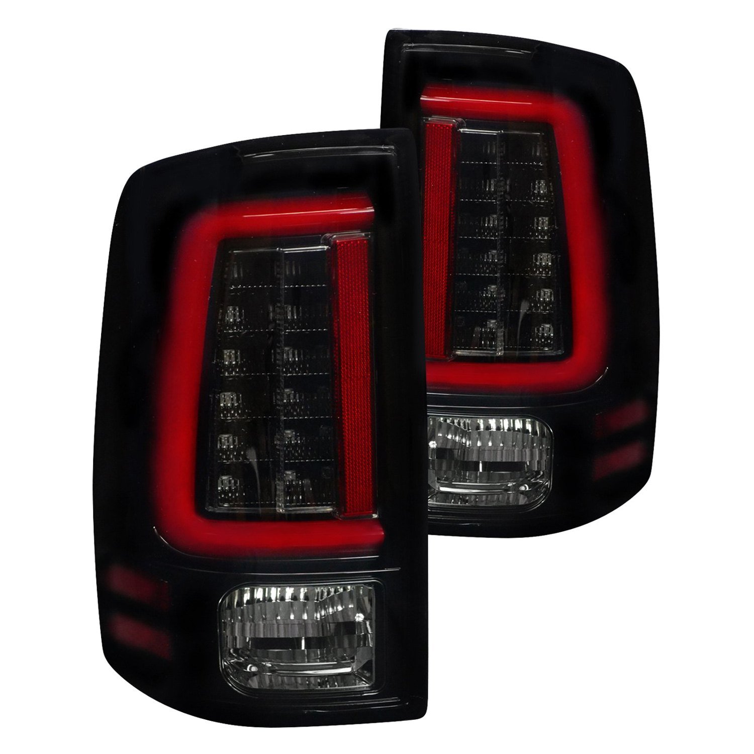 Recon Bk Black Smoke Fiber Optic Led Tail Lights