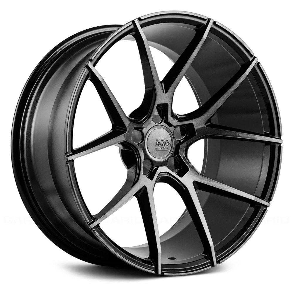 Savini Bm Wheels Gloss Black With Double Dark Tint Rims