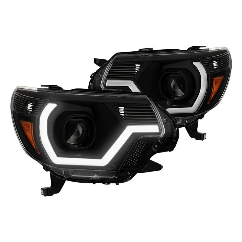 Spyder PRO JH TTA12 LB BK Black LED Light Tube Projector Headlights