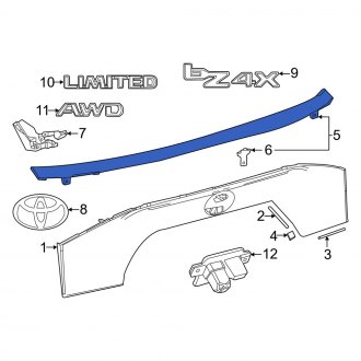 Toyota Bz X Trunk Tailgate Moldings Carid