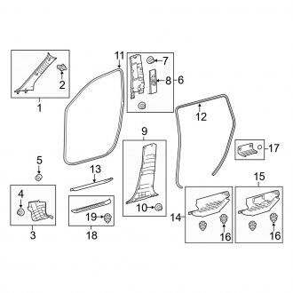 Toyota Highlander Pillars Assemblies Jambs Braces Carid