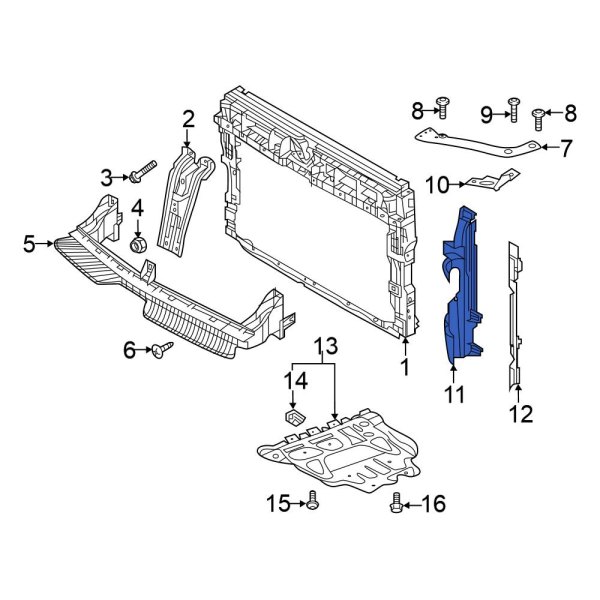 Volkswagen Oe Nn Ap Front Right Radiator Support Baffle