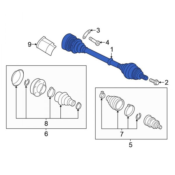 Volkswagen Oe Q Ap Front Left Cv Axle Assembly