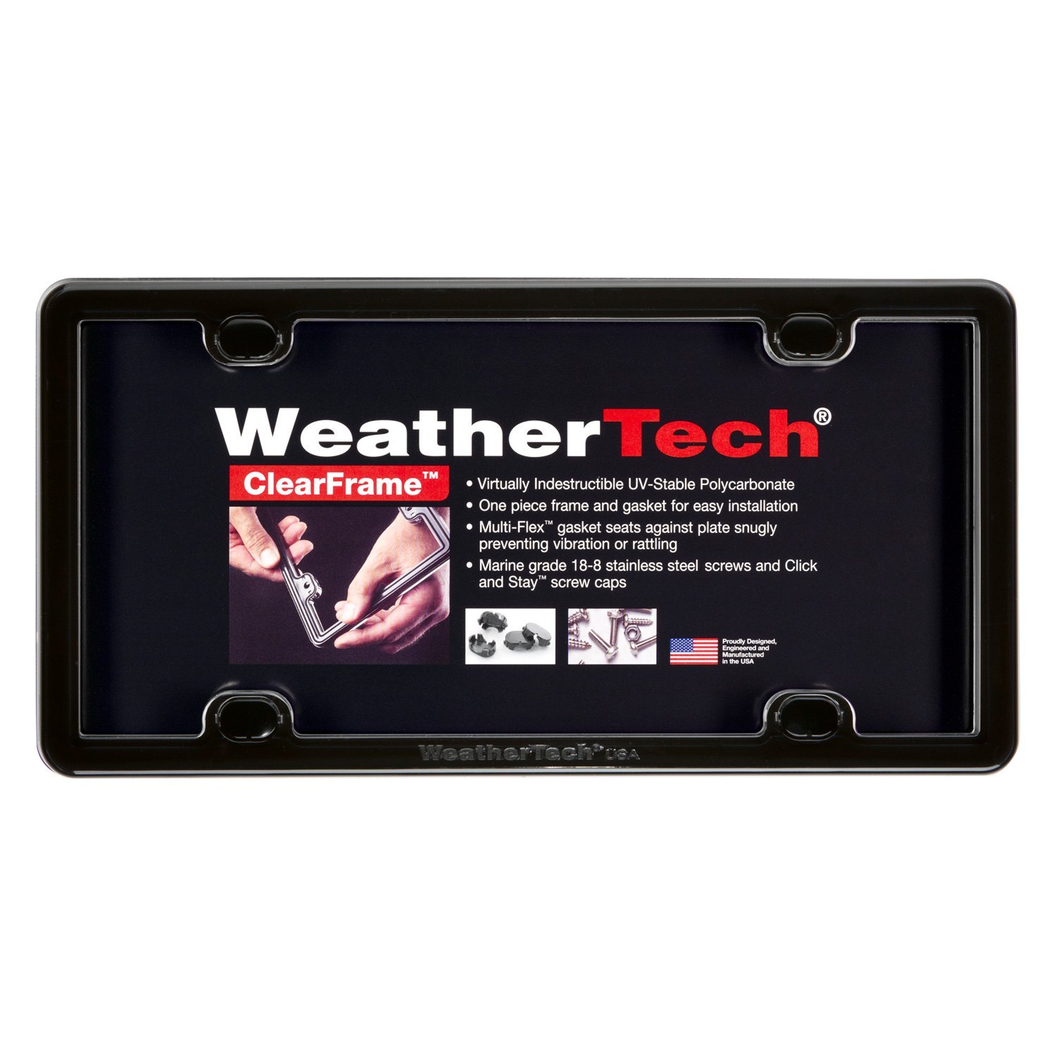 Weathertech 63020 ClearFrame Black License Plate Frame