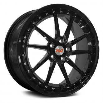 HEMI WHEELS® - HM4 Gloss Black with Gloss Black Lip and Polished Rivets