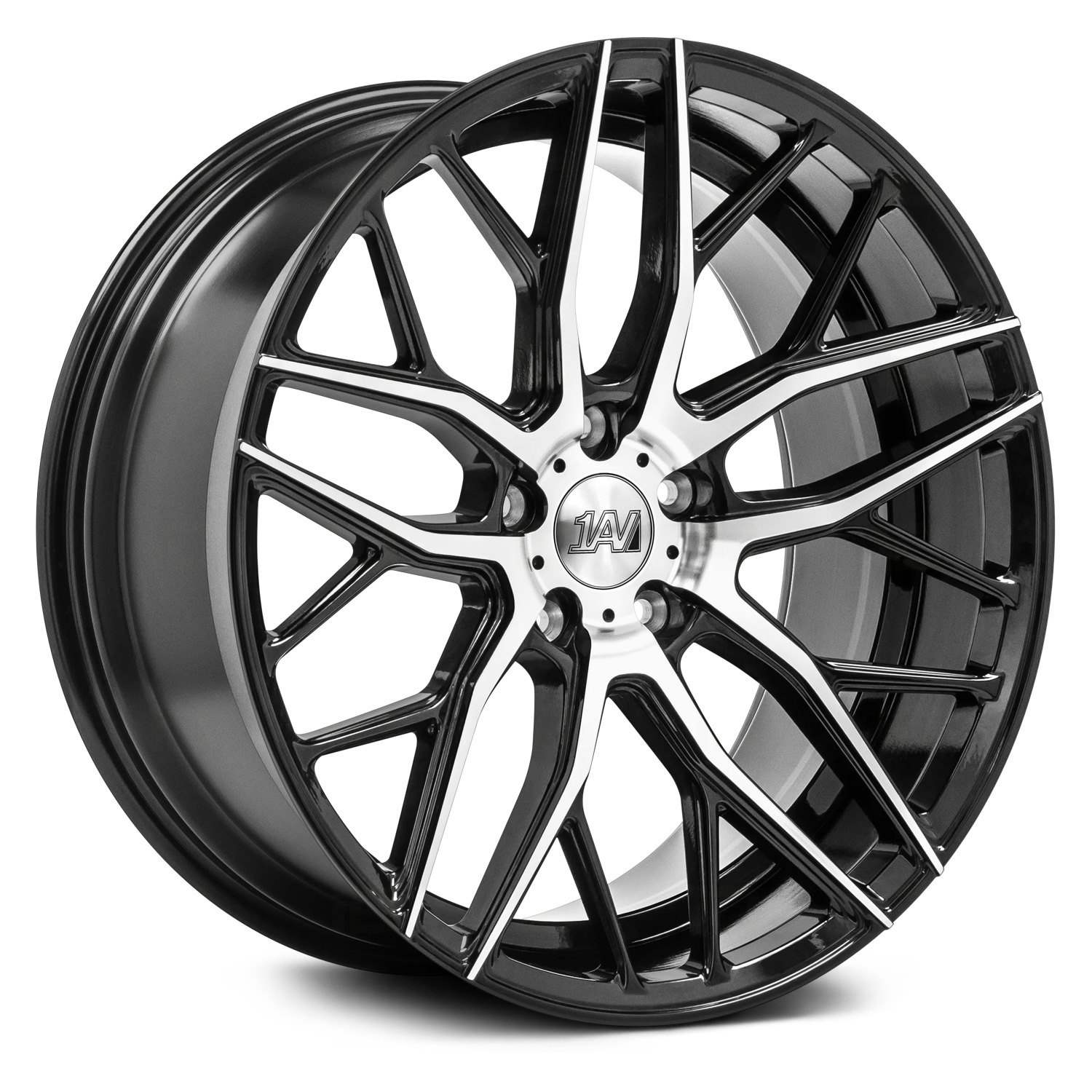 1AV® ZX11 Wheels - Gloss Black with Polished Face Rims 