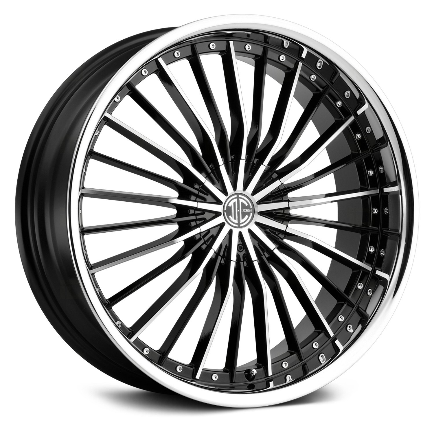 2CRAVE® NUMBER 26 Wheels - Gloss Black with Machined Face and Chrome ...