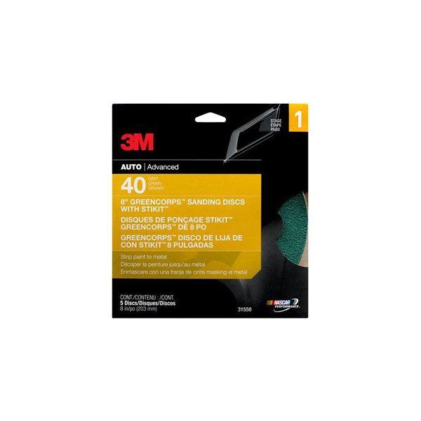 3M® - Green Corps™ Stikit™ 6" 36 Grit Ceramic Aluminum Oxide Non-Vacuum PSA Disc (5 Pieces)