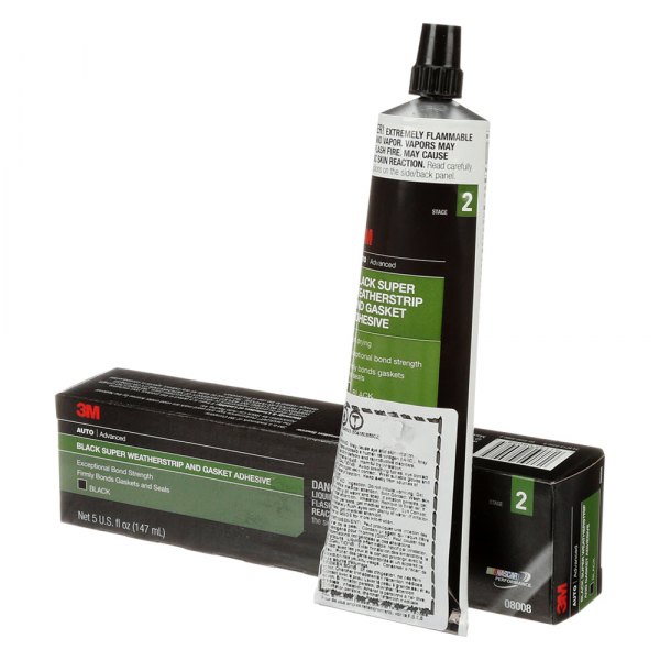 3M (08011) Black Weatherstrip Adhesive, 08011, 5 fl oz [You are purchasing  the Min order quantity which is 6 Tube]