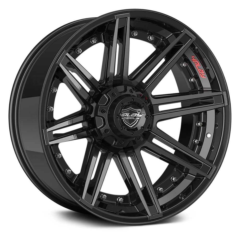 4PLAY® 4P08 Wheels - Black with Brushed Face Rims - 9509851