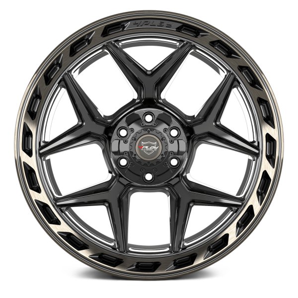 4PLAY® 4P55 Wheels - Black with Brushed Face Rims - 9510661